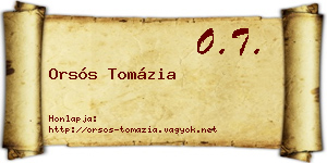Orsós Tomázia névjegykártya